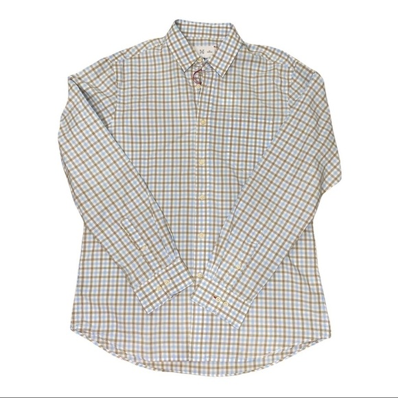 RVYC light blue khaki gingham plaid button up - Picture 1 of 4